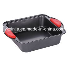 Küchenartikel Carbon Steel Square Pan mit Silikon Griff, Bakeware